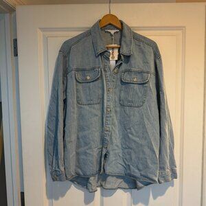 Jane and Delancey Light Wash Denim Button-Up Shirt